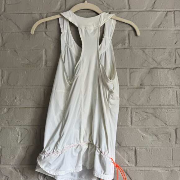 L'ETOILE SPORT White Racerback Athletic Tank Top -Size Small Orange Drawstring - Picture 2 of 4